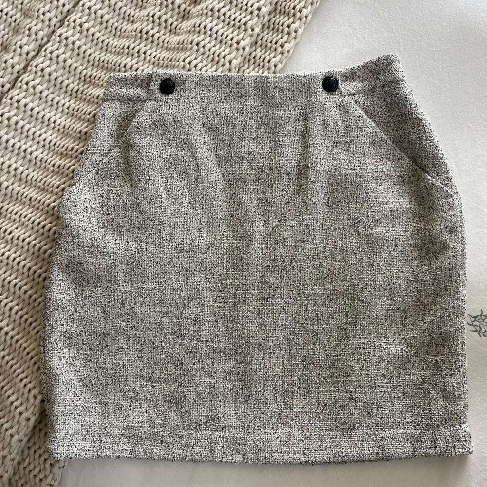 H&M Black and White Tweed Pencil Skirt